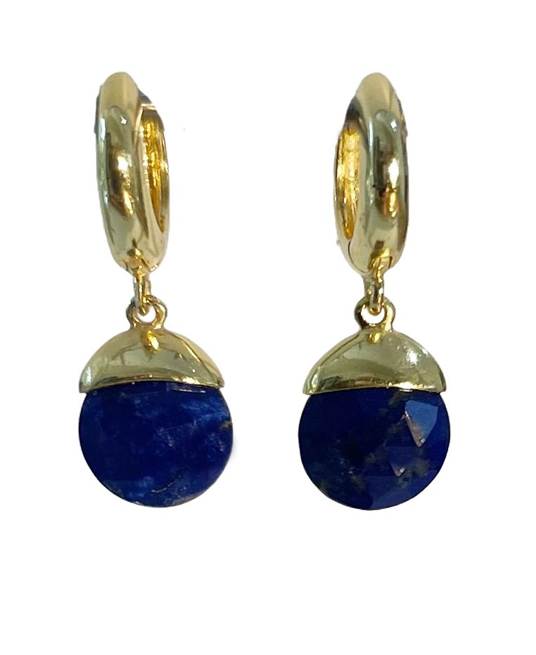 Renewed Spirit Lapis Huggie Earrings Gems and Craft 