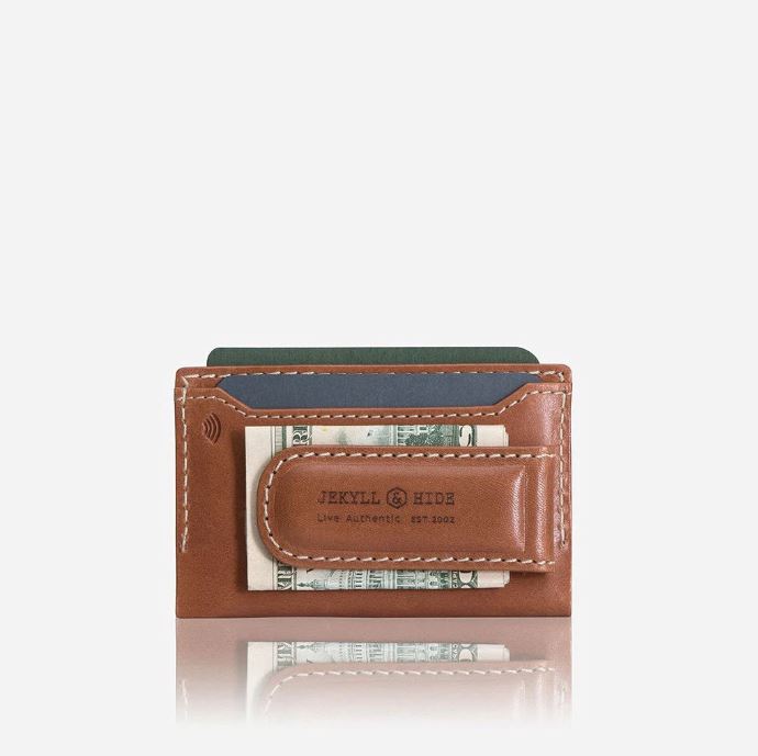 Roma Leather Money Clip Wallet Jekyll & Hide Tan 