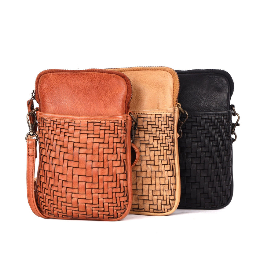 Rosebery Woven Leather Phone Bag Bag Oran 