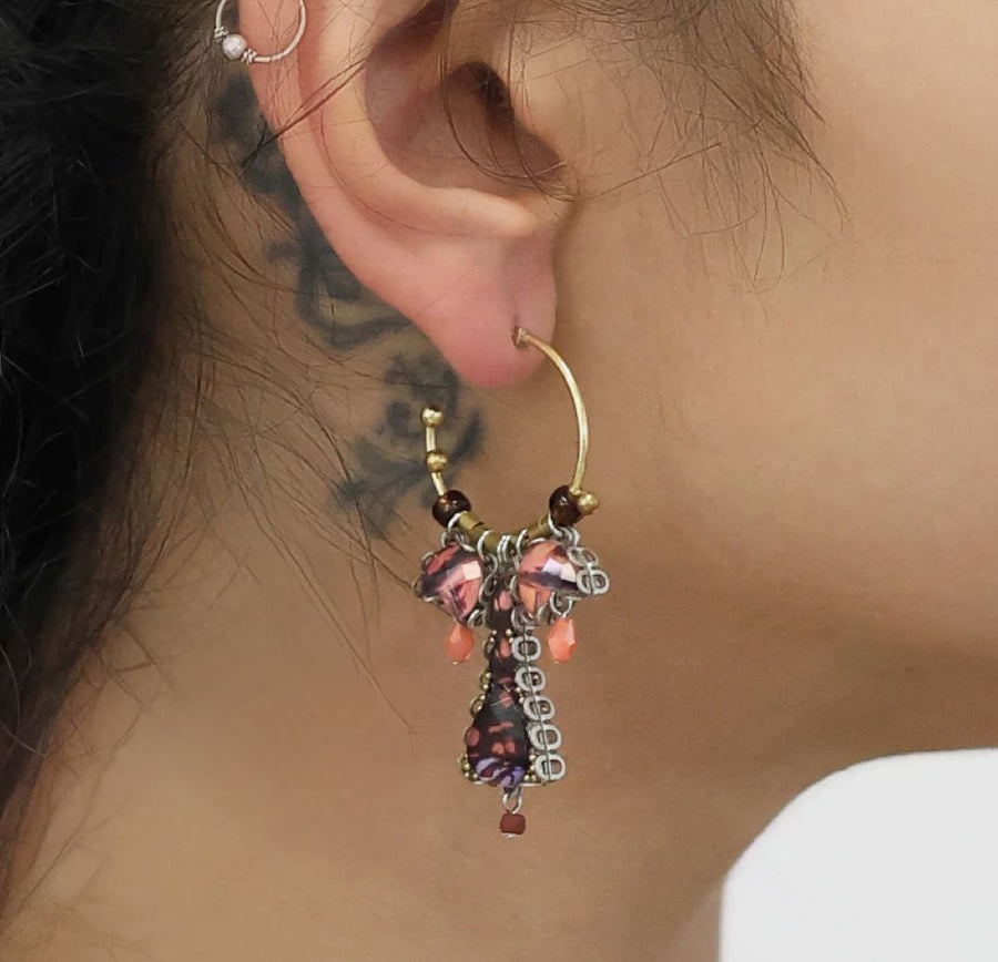 Rosy Clay Hoop Earrings Earrings Ayala Bar 