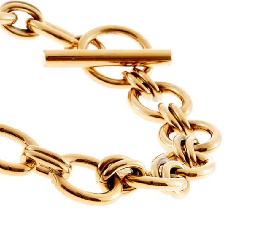 Round Link Gold Bracelet Necklace Sybella 