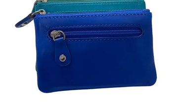 Saba Leather Key & Coin Pouch Wallet Oran Cobalt 