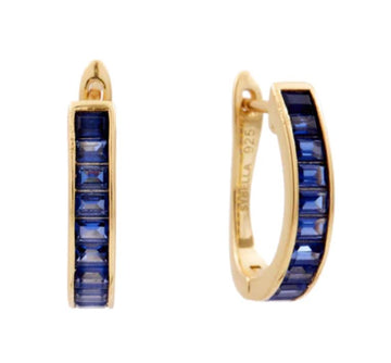 Sapphire Blue CZ Hoop Earrings Sybella 