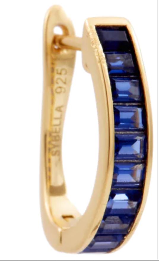 Sapphire Blue CZ Hoop Earrings Sybella 