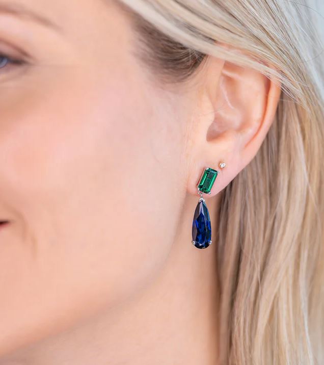 Showstopper Teardrop Blue/Green Earrings Sybella 