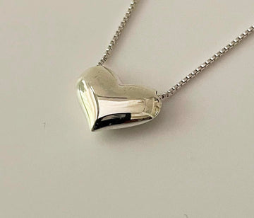 Silver 3D Heart Necklace Gammies 