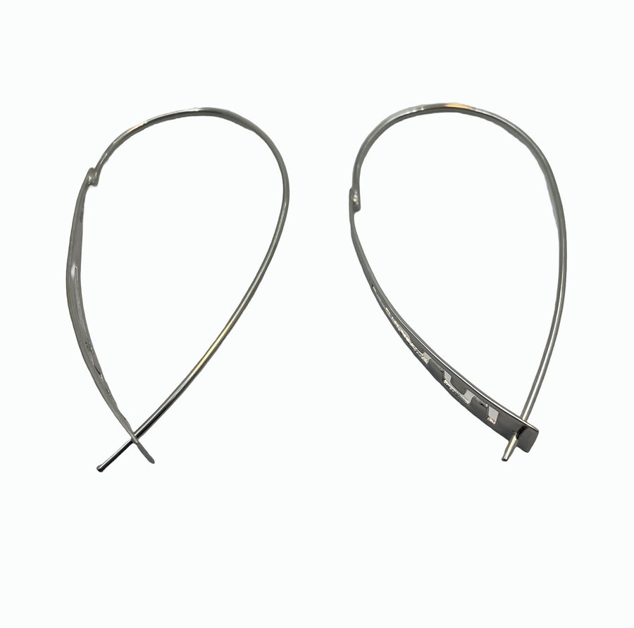 Silver Geometric Pulled Hoop Women's Jewellery Aztec 