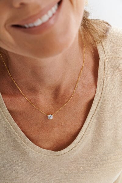Single CZ Chain Necklace Sybella 