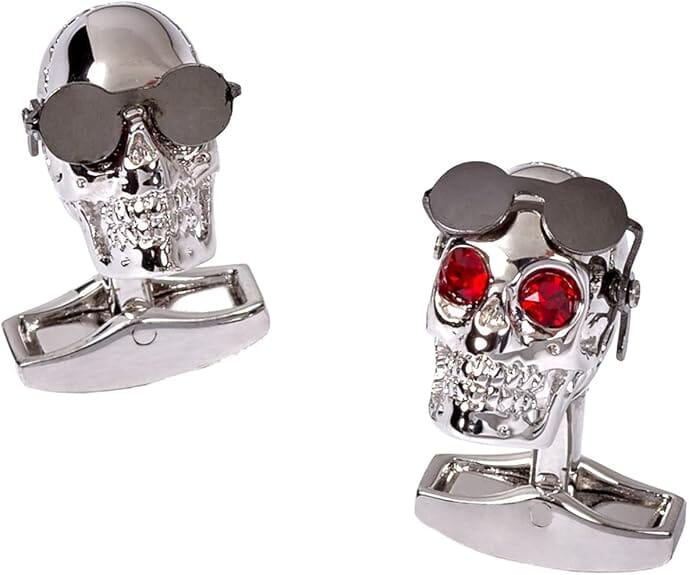 Skull with Garnet & Aviator Cufflinks by Tateossian Men's Jewellery Cudworth 