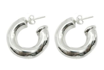 Small Round Silver Open Hoops 