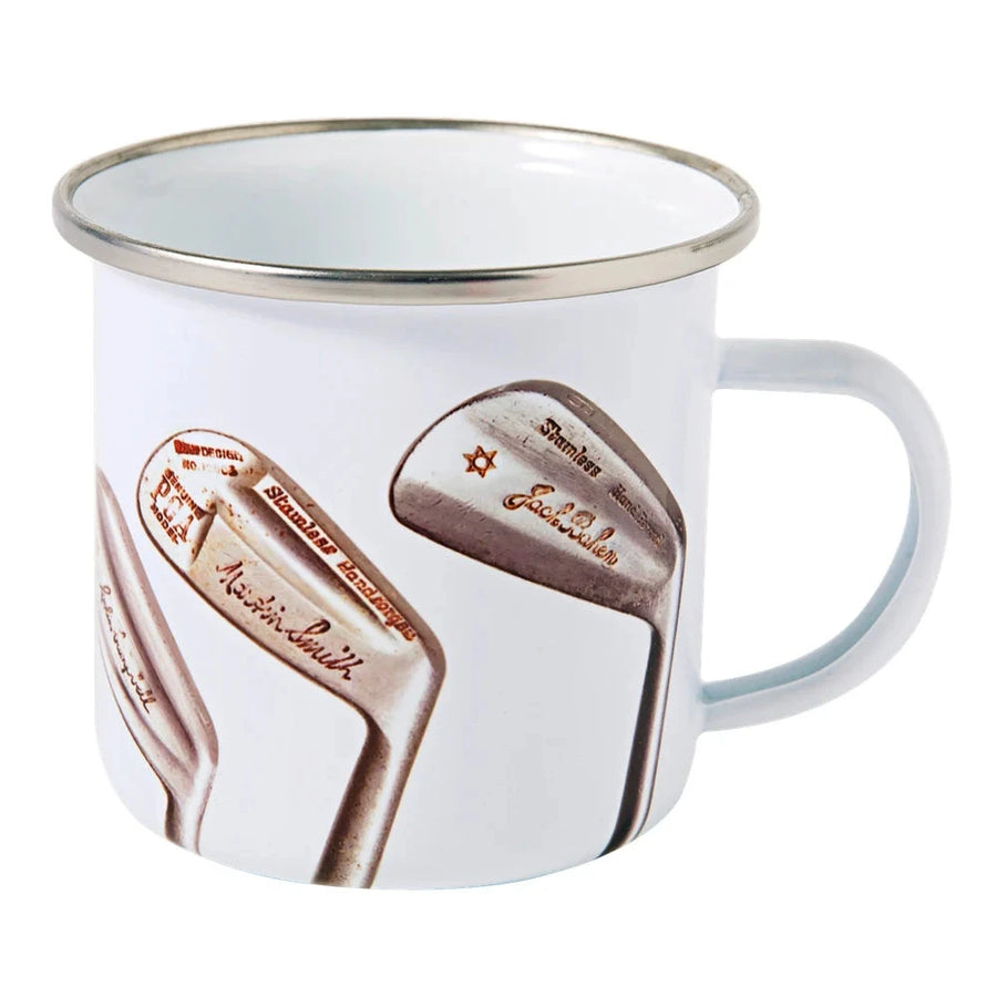 SN Enamel Mug Gifts Sporting Nation Vintage Golf Clubs 