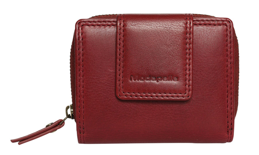 'Snap & Fold' Leather Wallet Handbags, Wallets & Cases Modapelle Burgundy 