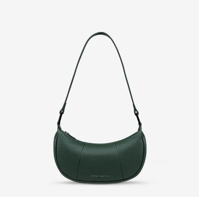 'Solus' Leather Shoulder Bag Handbags Status Anxiety Green 