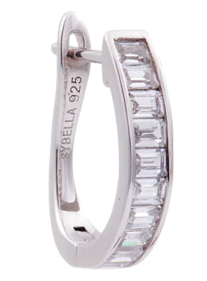 Sterling Silver CZ Hoop Earrings Sybella 