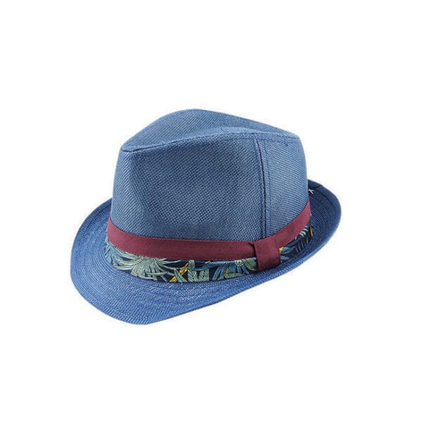 Sunny Trilby with Printed Cotton Band Hat avenel Navy S 