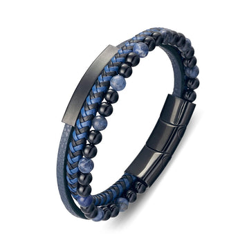 Talon Leather Bangle DPI Jewellery Blue 