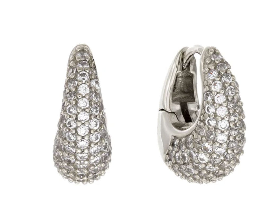 Teardrop Studded Huggies Earrings Sybella SILCZ 