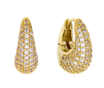 Teardrop Studded Huggies Earrings Sybella SILGPCZ 