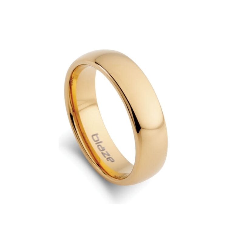 Tungsten Ring - Domed Polished Plain Mens Jewellery DPI Jewellery Gold 8 