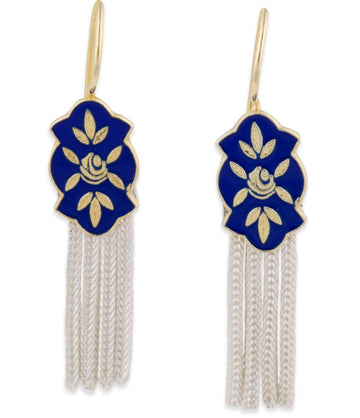 Turkish Gold Flower Tassel Earrings Women's Jewellery Red Turk 