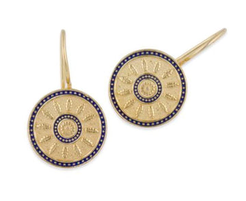 Turkish Small Gold Wheel Earrings Women's Jewellery Red Turk 