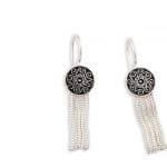 Turkish Sovereign Rosace Hook Earrings Jewellery Red Turk Sterling Silver Small Tassel 