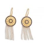 Turkish Wheel Tassel Earrings Women's Jewellery Red Turk Medium with Tassel 