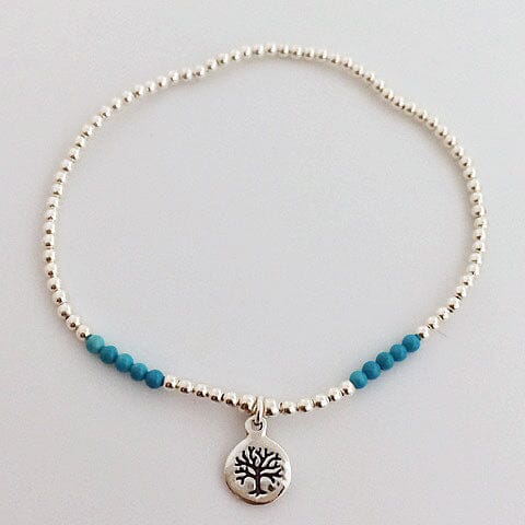 Turquoise Tree Silver Bracelet Accessories Gammies 