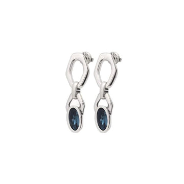 UNOde50 KINGDOM Earrings Earrings Unode50 Silver/Blue Crystal 