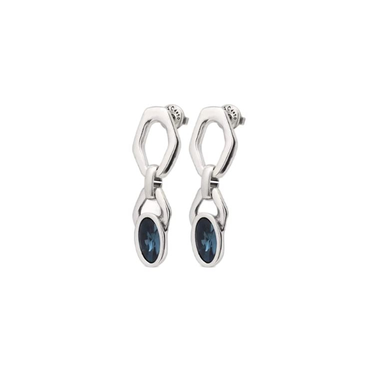 UNOde50 KINGDOM Earrings Earrings Unode50 Silver/Blue Crystal 