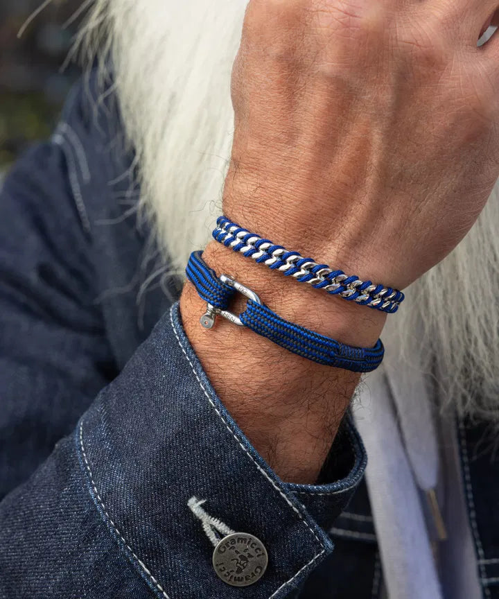 Vicious Vik Rope Bracelet - Cobalt-Black | Silver Jewellery Antell 