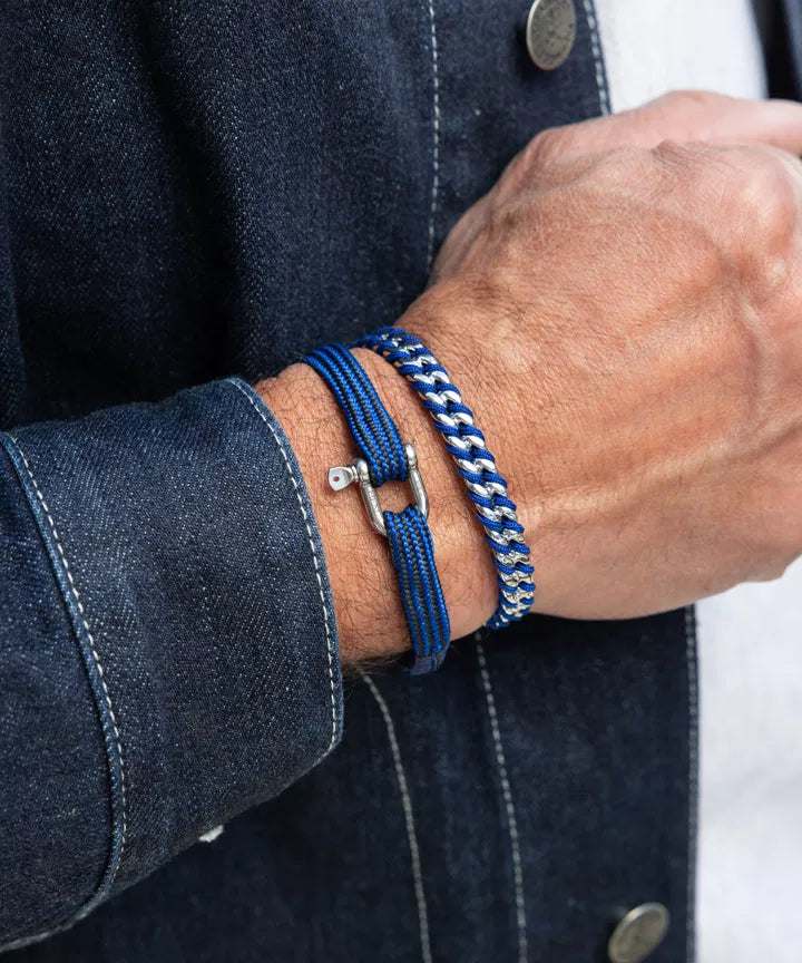 Vicious Vik Rope Bracelet - Cobalt-Black | Silver Jewellery Antell 