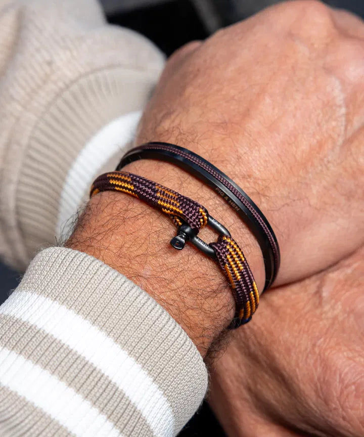 Vicious Vik Rope Bracelet - Mahogany-Saffron | Black Jewellery Antell 