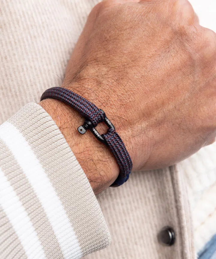 Vicious Vik Rope Bracelet - Mahogany-Slate Grey | Black Jewellery Antell 