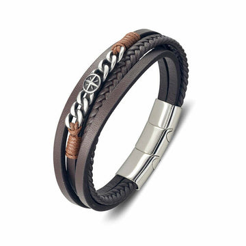 Vulcan Leather Bangle DPI Jewellery Brown 