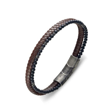 Walker Beaded Leather Bracelet Men's Jewellery DPI Jewellery 