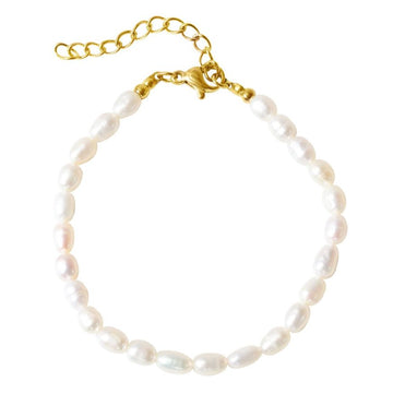 White Freshwater Pearl Bracelet Accessories Gammies SILVER 