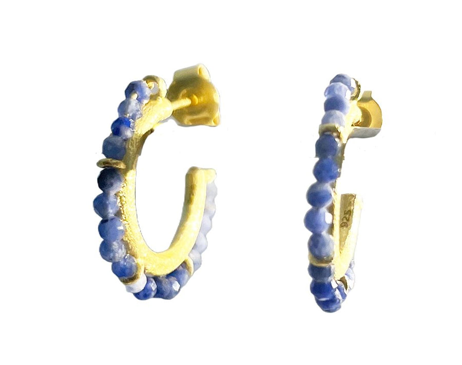 Wisdom Lapis Hoop Earrings Earrings Gems and Craft 