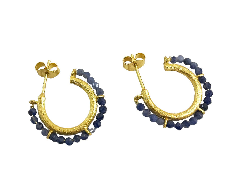 Wisdom Lapis Hoop Earrings Earrings Gems and Craft 