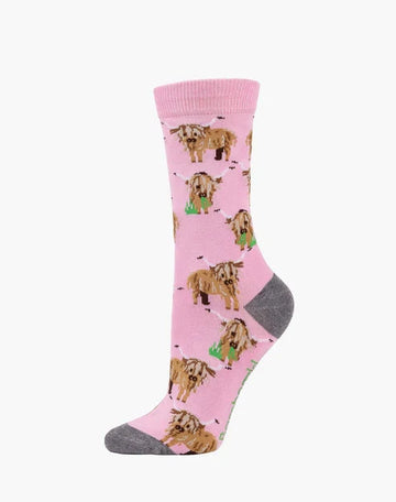Women's Bamboo Socks - Highlander Cow Underwear Pussyfoot 