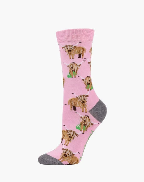 Women's Bamboo Socks - Highlander Cow Underwear Pussyfoot 