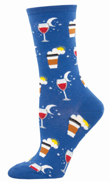 Women's Graphic Socks - All in a Day's Work Accessories Bobangles Blue 