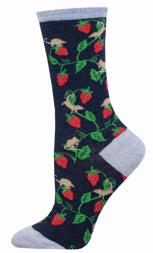 Women's Graphic Socks - Berry Mice Accessories Bobangles Navy 