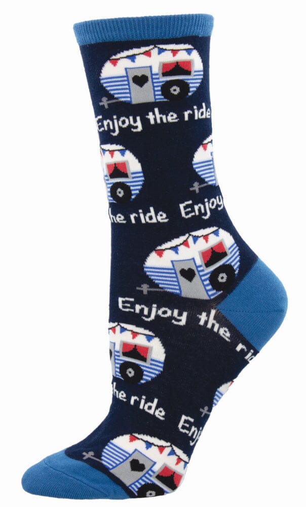 Women's Graphic Socks - Enjoy the Ride Accessories Bobangles Navy 