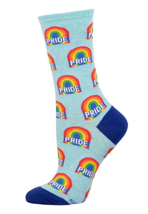 Women's Graphic Socks - Rainbow Pride Accessories Bobangles Bright Blue 