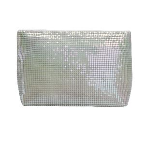 Xanadu Sequinned Mesh Pouch Aidangus White 