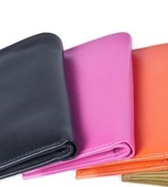 Zippee Leather Card Wallet Wallet Oran Pink 