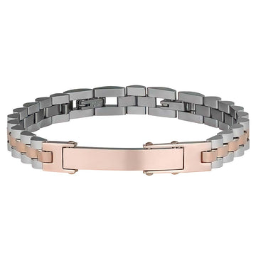 8mm Stainless ID Bracelet Men's Jewellery TJD Silver Silver-tone/Rose Gold Plated 