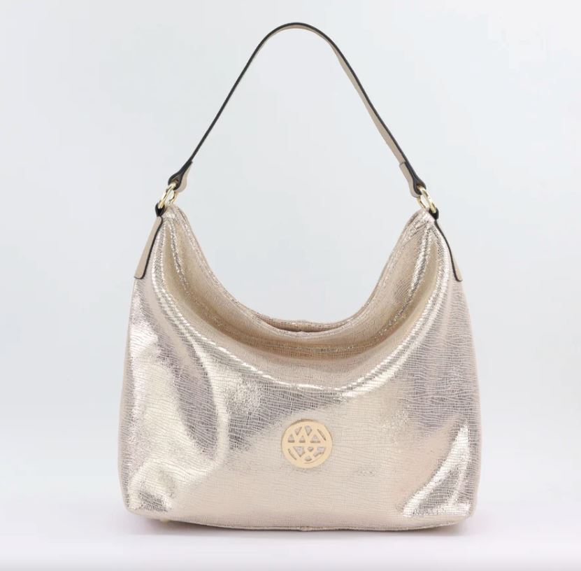 Amber Leather Hobo Bag Bag Willow & Zac Gold Lattice 