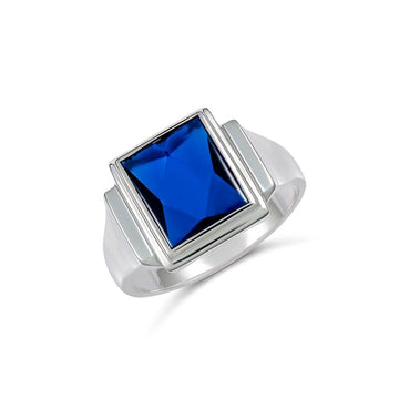 Atlas Rectangle Blue Stone Ring Men's Jewellery Paterson Fine Jewellery 